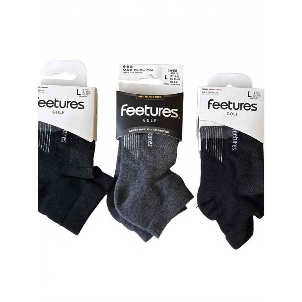 3 Pairs Si L Feetures Golf Max Cushion Low Cut Socks No Blisters M 9-12 W 10-13 - Picture 2 of 6